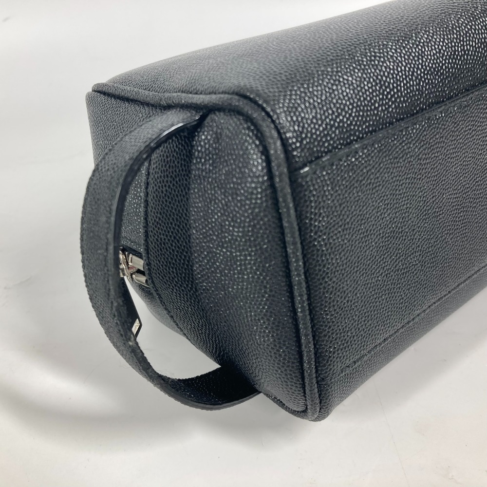 SAINT LAURENT PARIS Logo Grooming Bag Leather Black - Picture 9 of 9